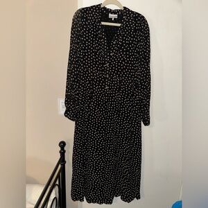 GANNI Black and White Polka Dot Dress Size XL